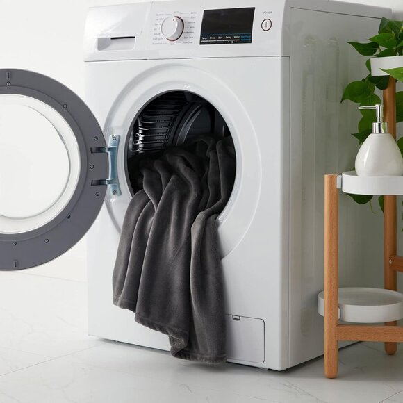 Fleece Blanket Twin Size Dark Grey Lightweight Throw Blanket Super Soft Cozy Mic - Picture 7 of 7